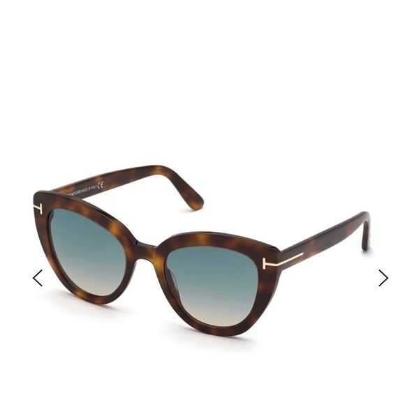 Tom FORD Cat-Eye Polarized Sunglasses in Tortoise Izzi Acetate Designer New - Picture 3 of 5